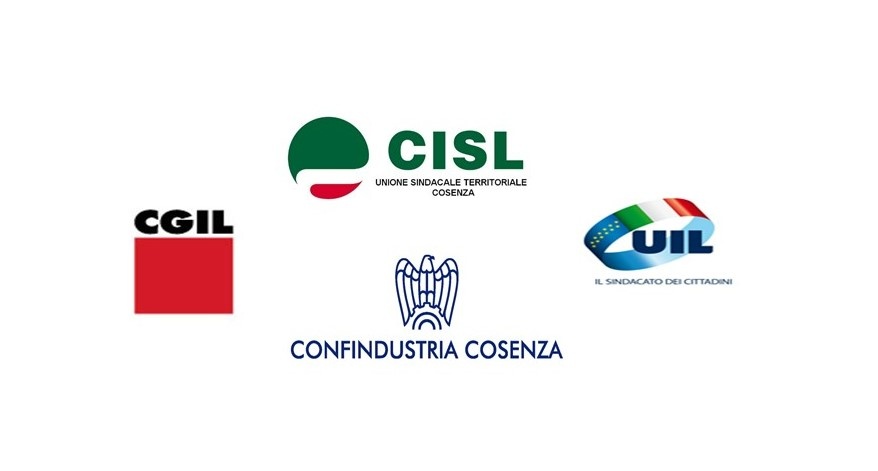 Cgil, Cisl, Uil e Confindustria Cosenza: a rischio la tenuta delle filiere produttive e del potere d’acquisto delle famiglie