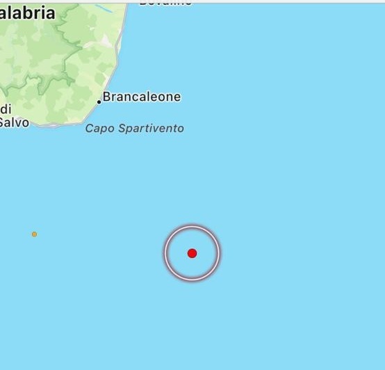 Terremoto a largo della costa di Reggio Calabria