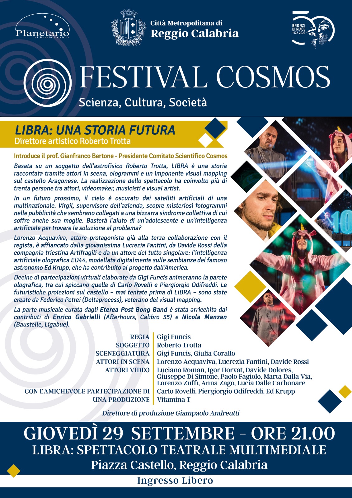 A Cosmos la scienza anche in 3D: al Castello Aragonese lo spettacolo teatrale multimediale “LIBRA: una storia futura”