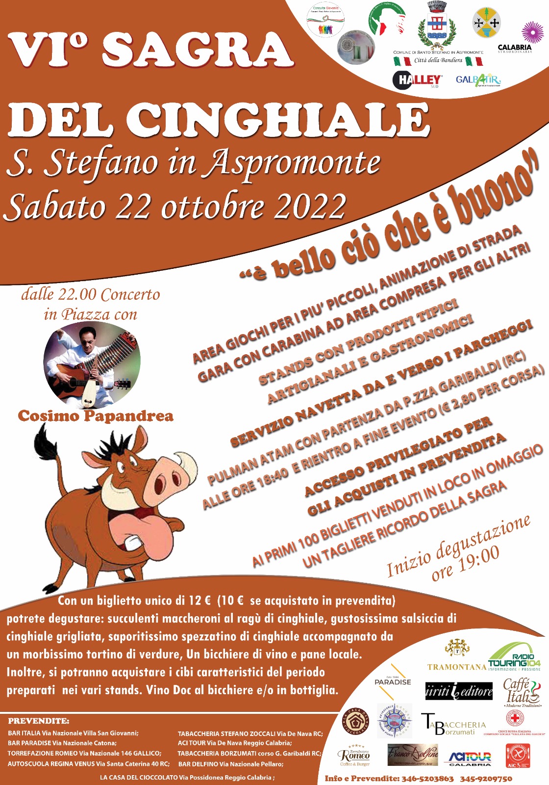 Il 22 ottobre torna la sagra del cinghiale a Santo Stefano in Aspromonte