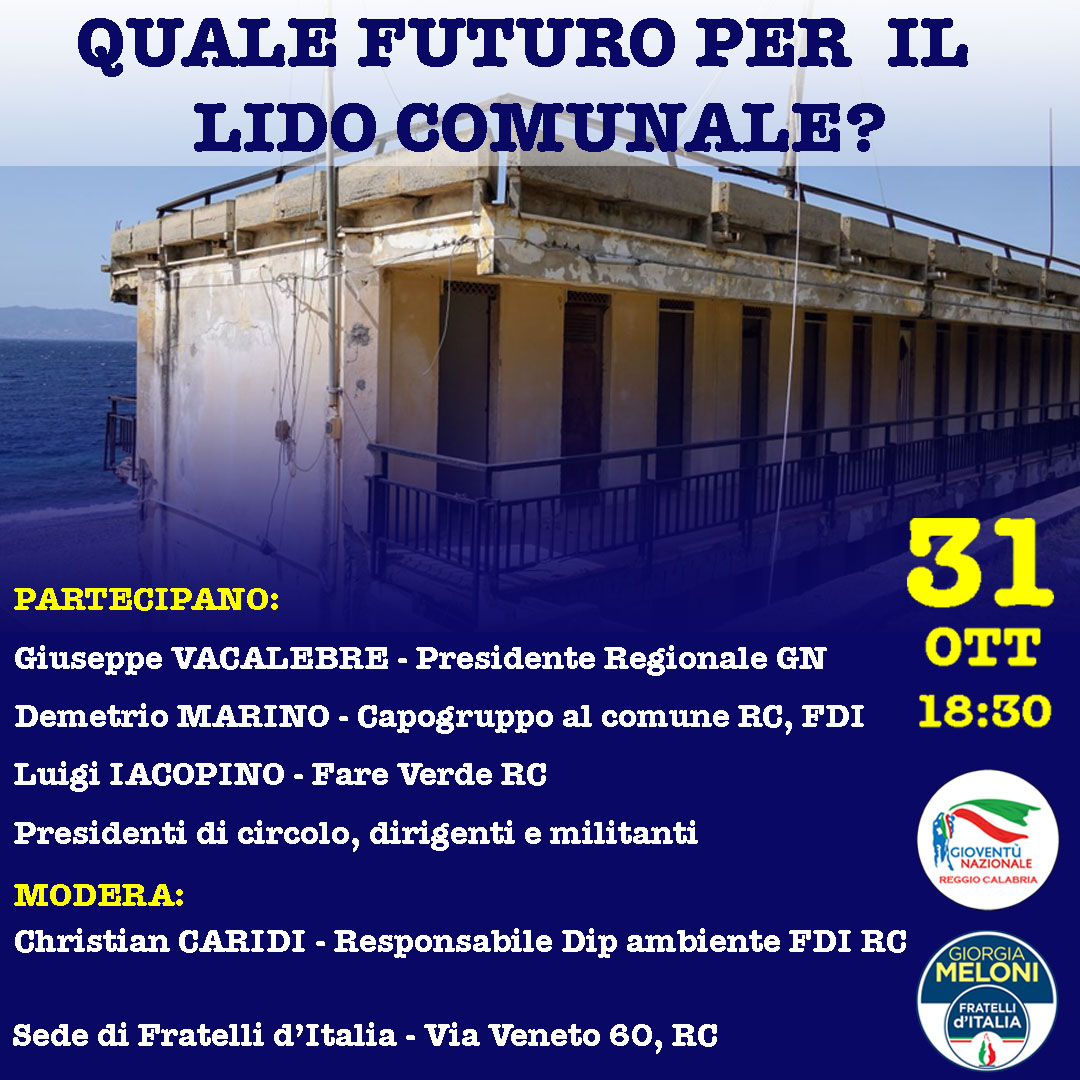 Reggio Calabria – Quale futuro per il Lido Comunale?, incontro il 31 ottobre
