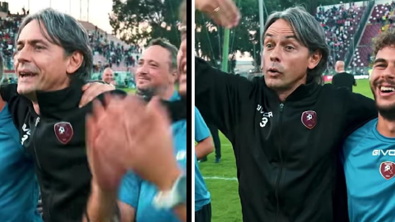 Reggina-Cosenza: Inzaghi impazzisce di gioia sotto la Curva Sud e canta con gli ultras (VIDEO)