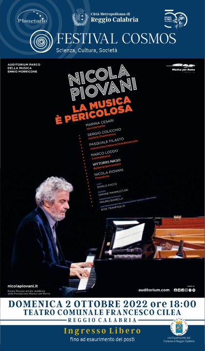 Proseguono le conferenze di Cosmos: domani sera al Cilea la chiusura con il concerto del Maestro Nicola Piovani