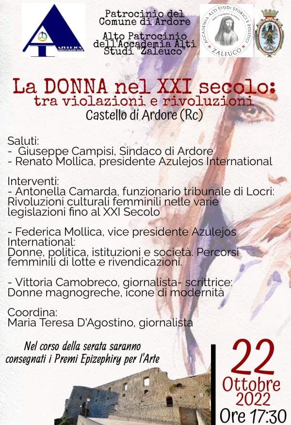 Ardore (RC): Sabato il convegno “La Donna nel XXI secolo: tra violazioni e rivoluzioni”