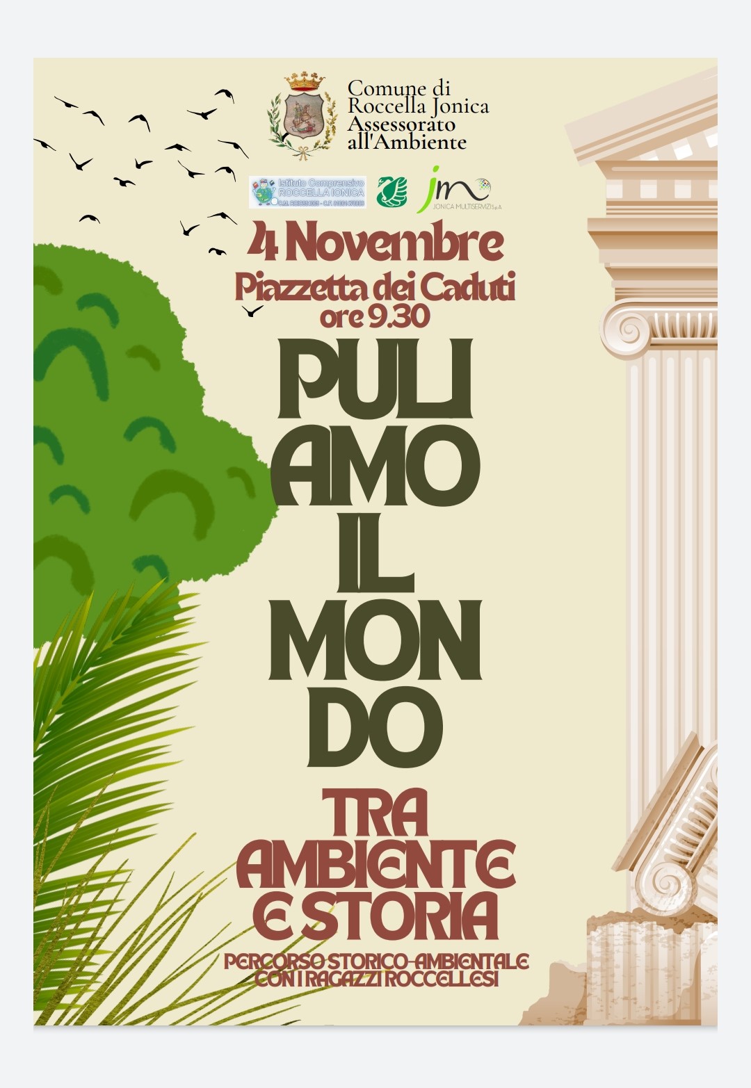 Roccella: venerdì 4 novembre appuntamento con “Puliamo il mondo”  tra ambiente e storia