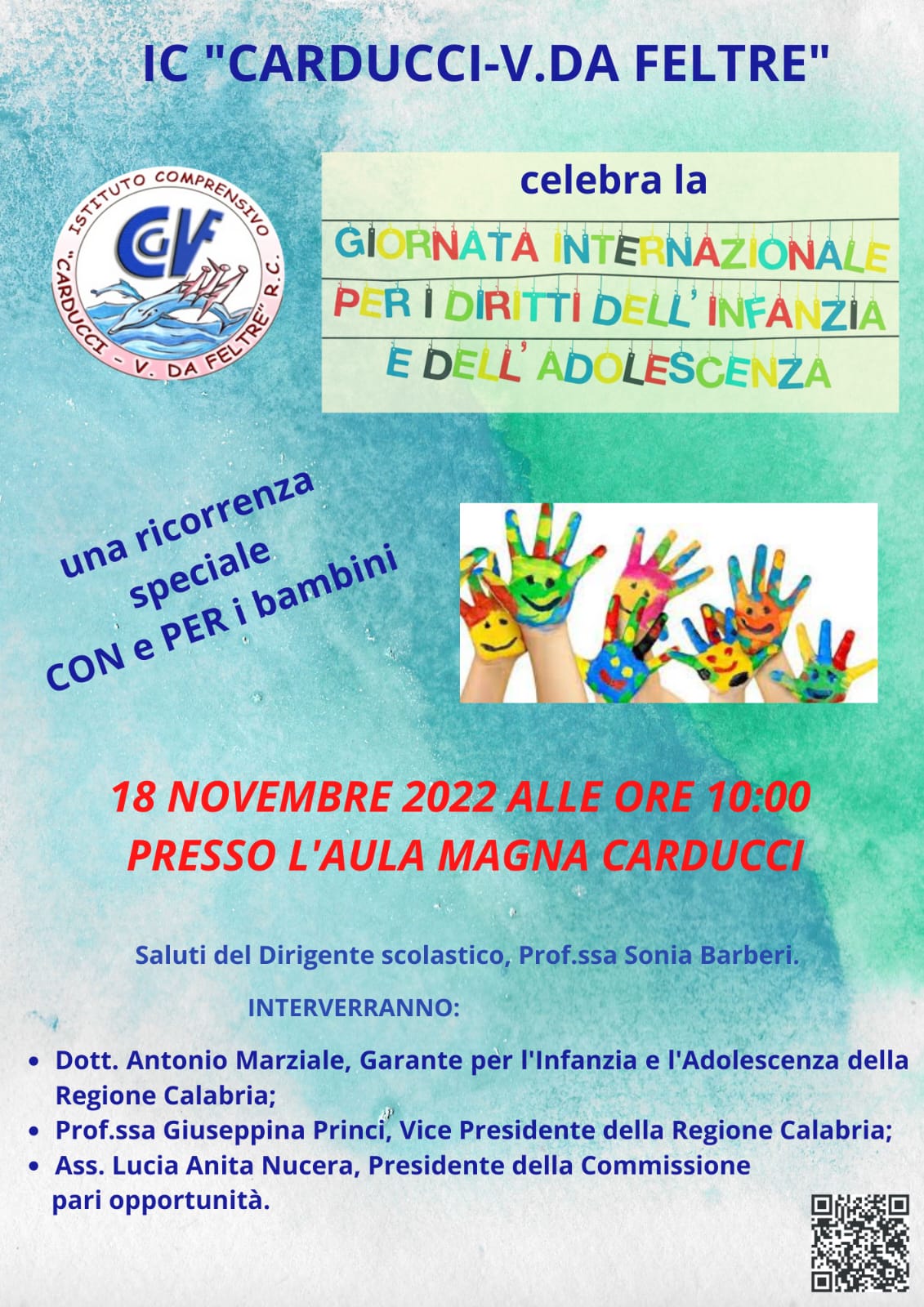 Reggio Calabria – I.C. Carducci – V. da Feltre celebra Giornata per i Diritti dell’Infanzia e dell’Adolescenza