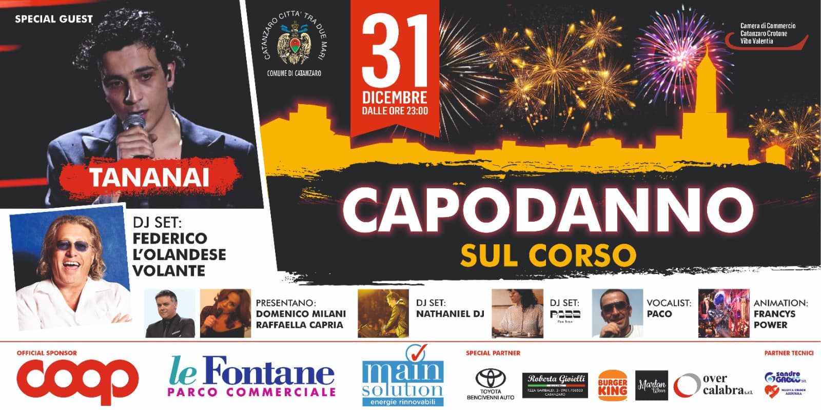 Il programma della notte di Capodanno a Catanzaro