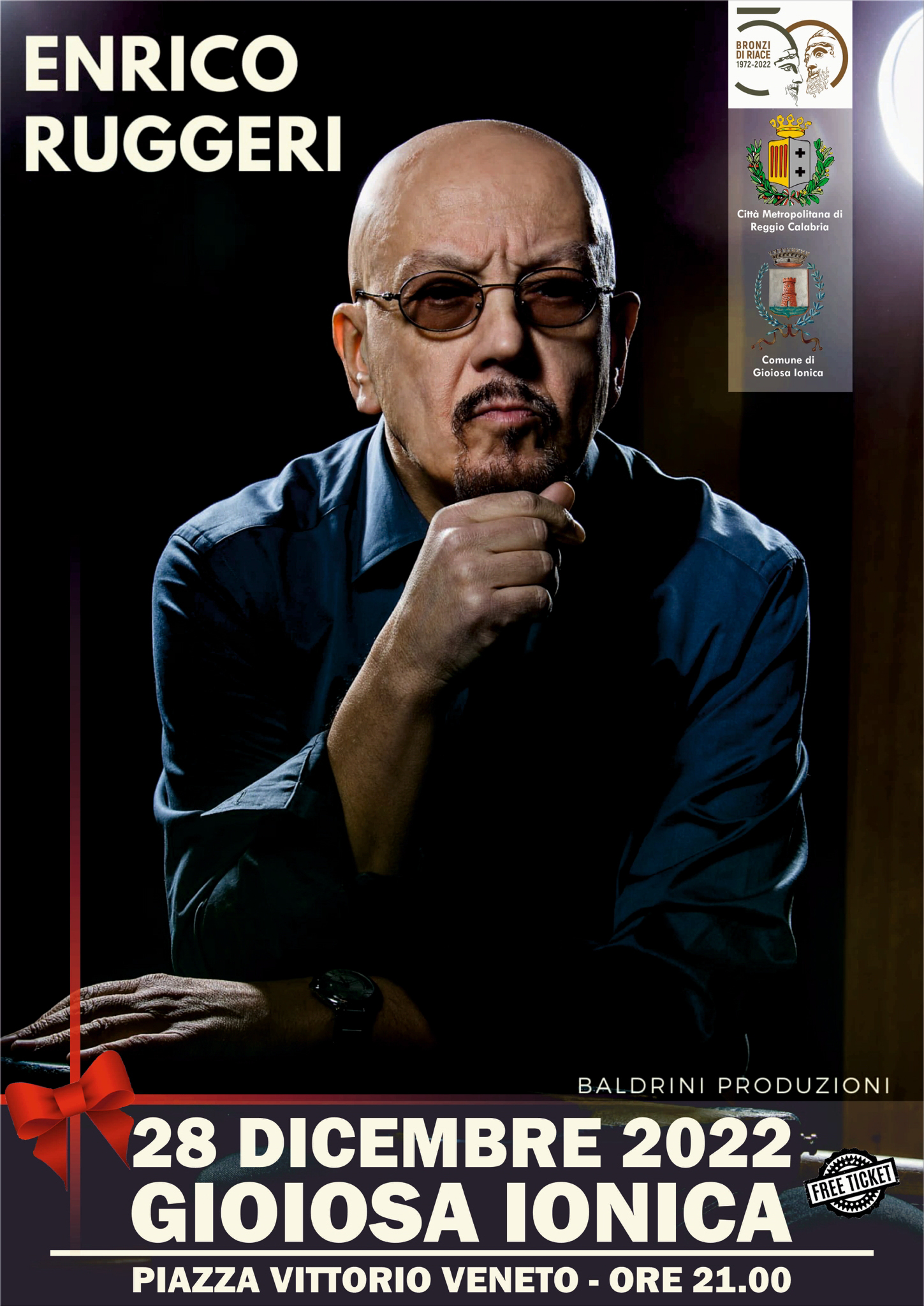 Ancora grande musica live per il Natale della Città Metropolitana: a Gioiosa Jonica arriva Enrico Ruggeri