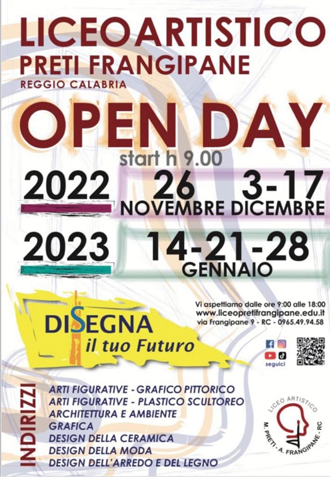 Proseguono le attività legate all’Open Day del Liceo Artistico “Preti – Frangipane” di Reggio Calabria