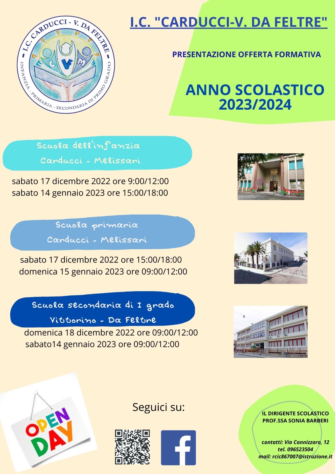 Reggio Calabria – Torna l’open day dell’Istituto Comprensivo “Carducci-Vittorino da Feltre”