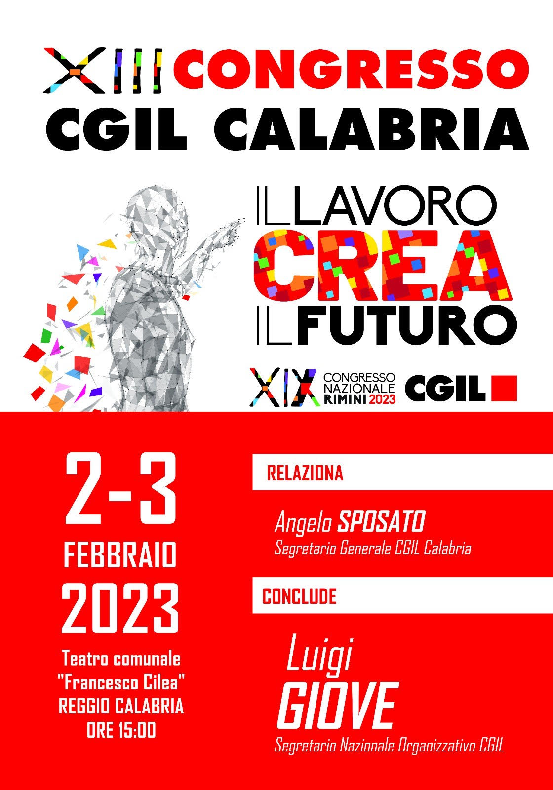 Congresso Cgil Calabria il 2 e 3 febbraio a Reggio Calabria
