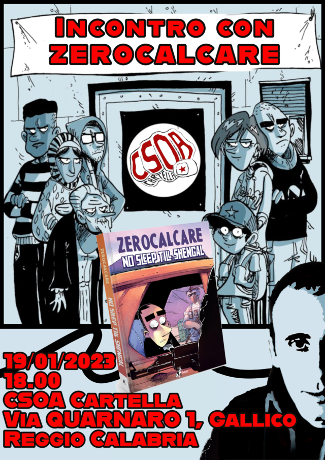 Reggio Calabria – Incontro con Zerocalcare al CSOA Angelina Cartella