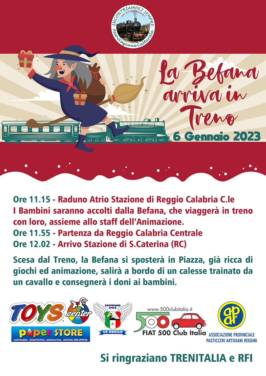 Reggio Calabria – Torna il Treno della Befana organizzato da Incontriamoci Sempre