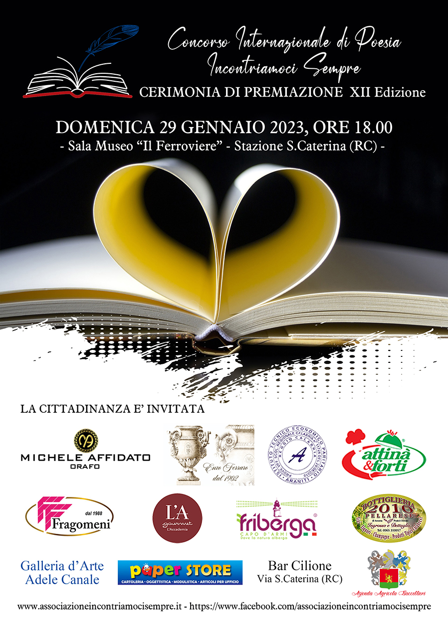 Reggio Calabria – Proclamati i vincitori del Concorso Internazionale di poesia Incontriamoci Sempre
