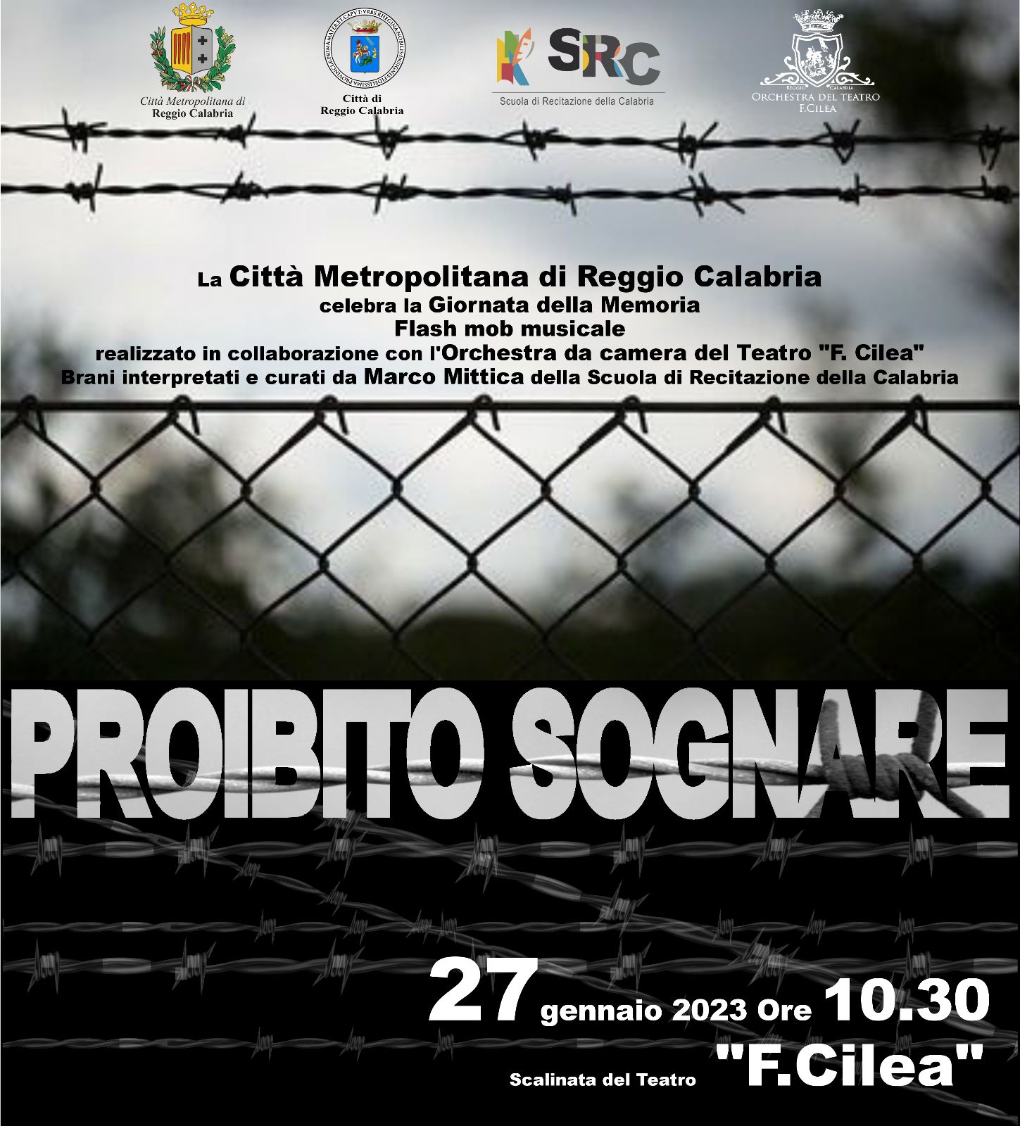 Reggio Calabria celebra la sua Giornata della Memoria: il 27 gennaio un flash mob sulla scalinata del Teatro Cilea
