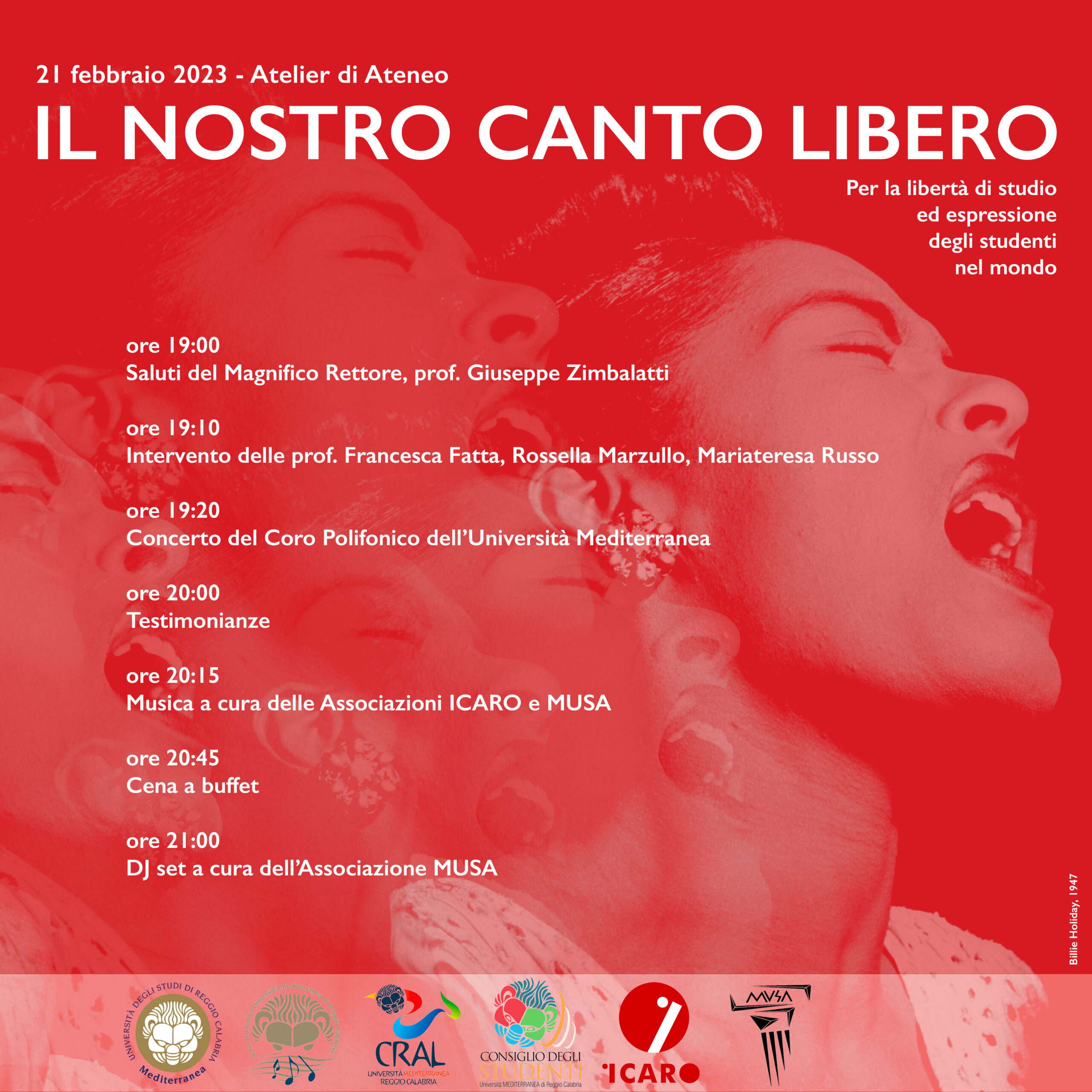 Reggio Calabria – Evento “Il nostro Canto libero” presso l’Università Mediterranea