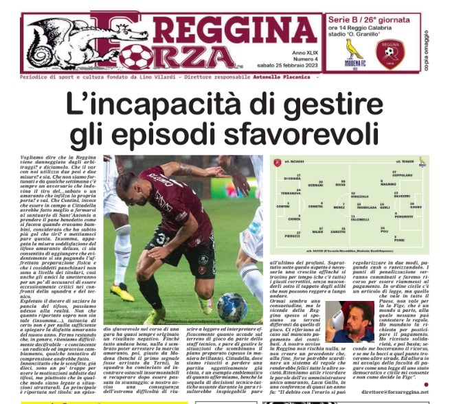Disponibile il nuovo numero di Forza Reggina [Download]