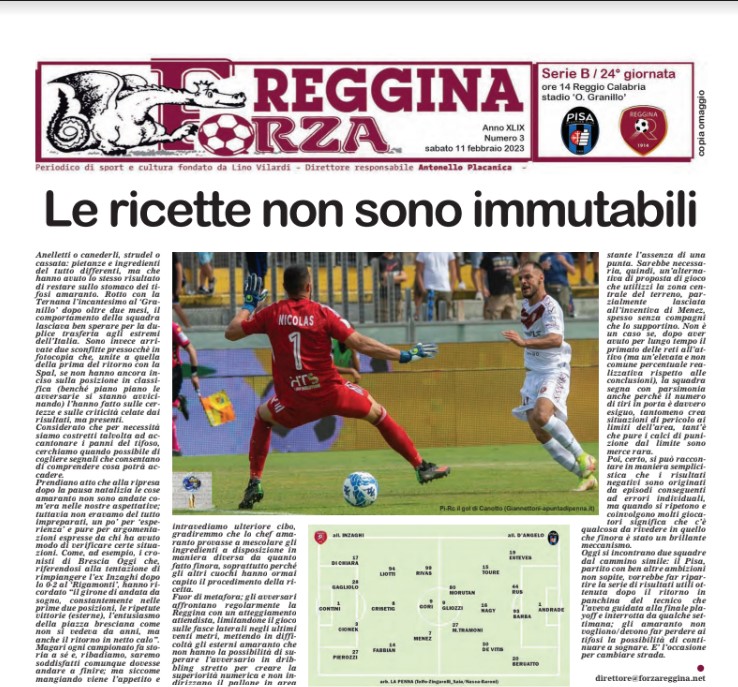 Reggina-Pisa, disponibile per il download il nuovo numero di Forza Reggina