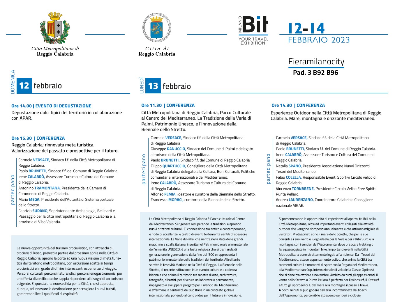 Al via la Borsa Internazionale del Turismo: Metrocity presente con le eccellenze del territorio