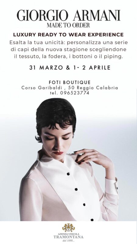 A Reggio Calabria Foti Boutique ospiterà il Measure  di Giorgio Armani e la linea Armani Home