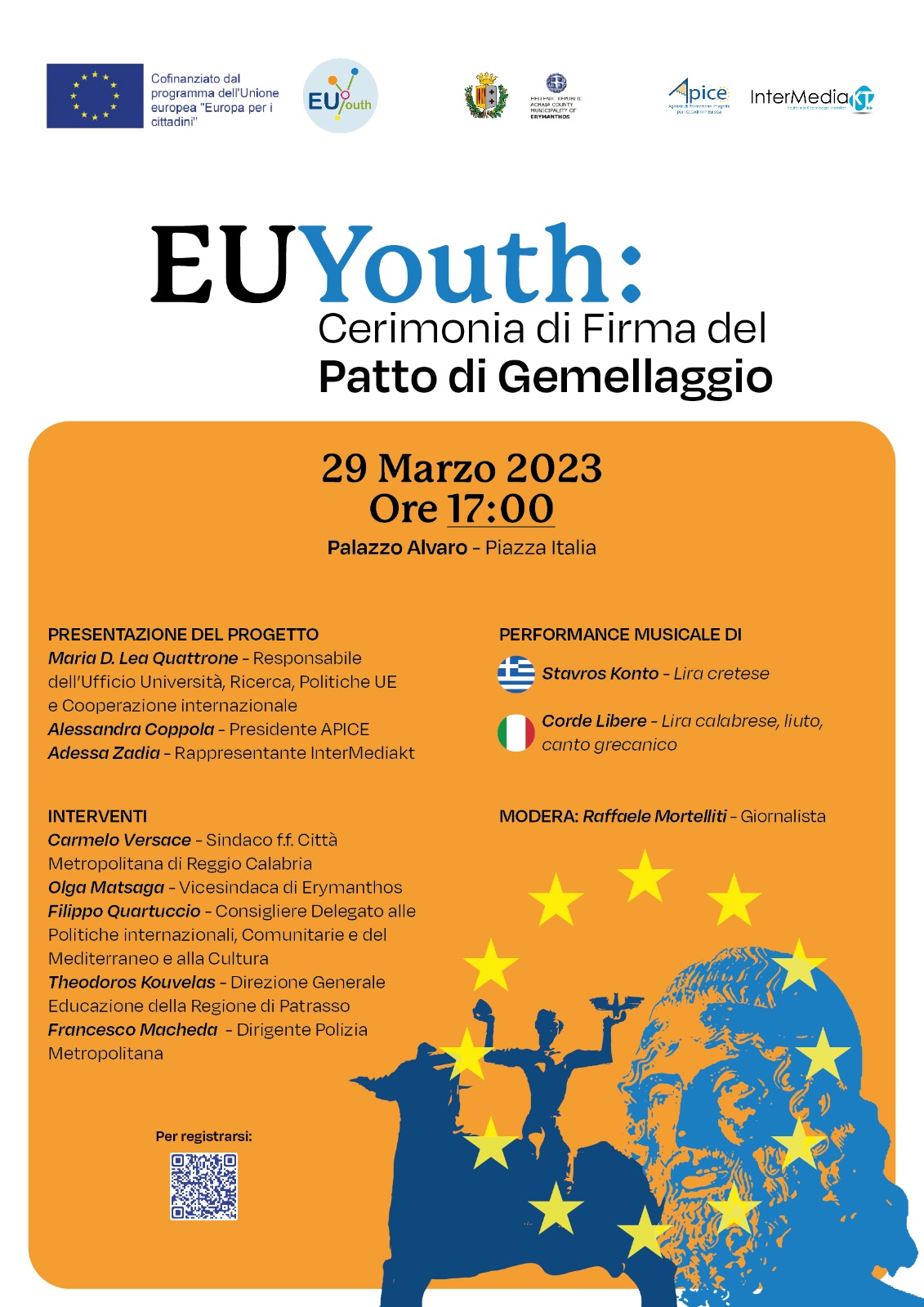 “EUYouth” Gemellaggio europeo tra  la MetroCity di Reggio Calabria e la città greca di Erymanthos