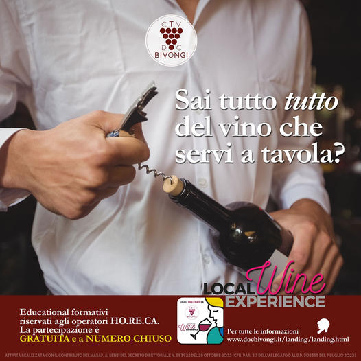 Il Consorzio del vino di Bivongi forma i ristoratori calabresi per promuovere il territorio
