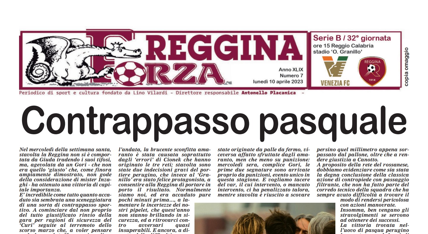 Reggina-Venezia, disponibile per il donwload il nuovo numero di Forza Reggina