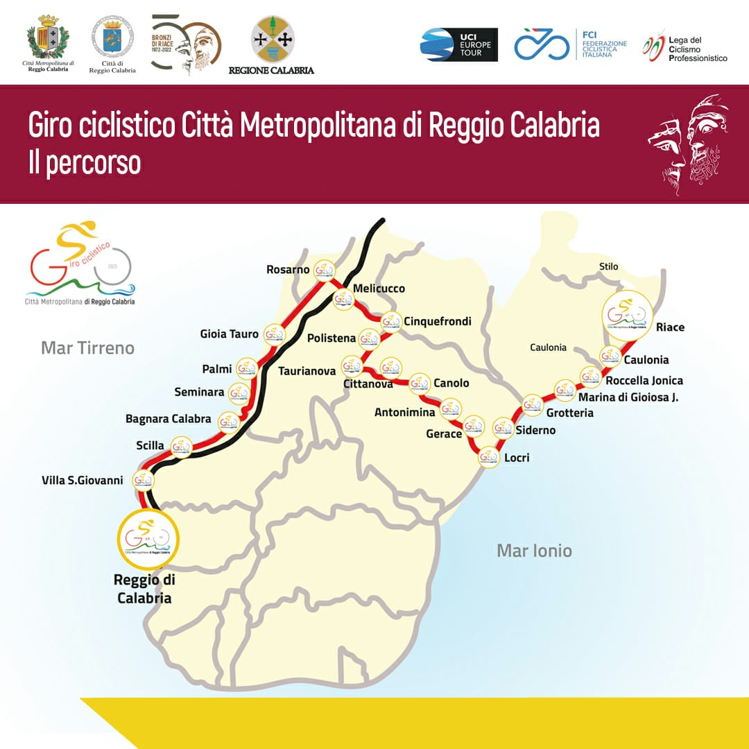 Reggio Calabria accoglie il Giro Ciclistico della Città Metropolitana. La mappa del percorso