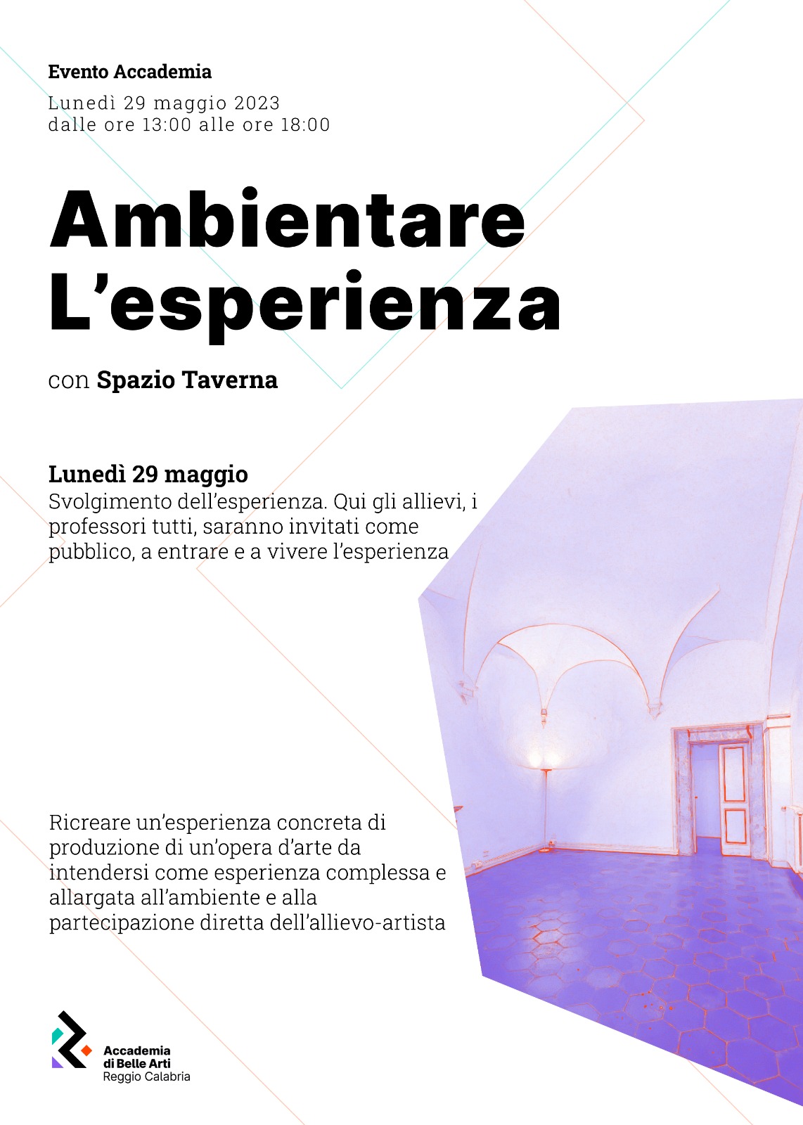 Reggio Calabria – All’Accademia di Belle Arti il progetto “Ambientare l’esperienza”