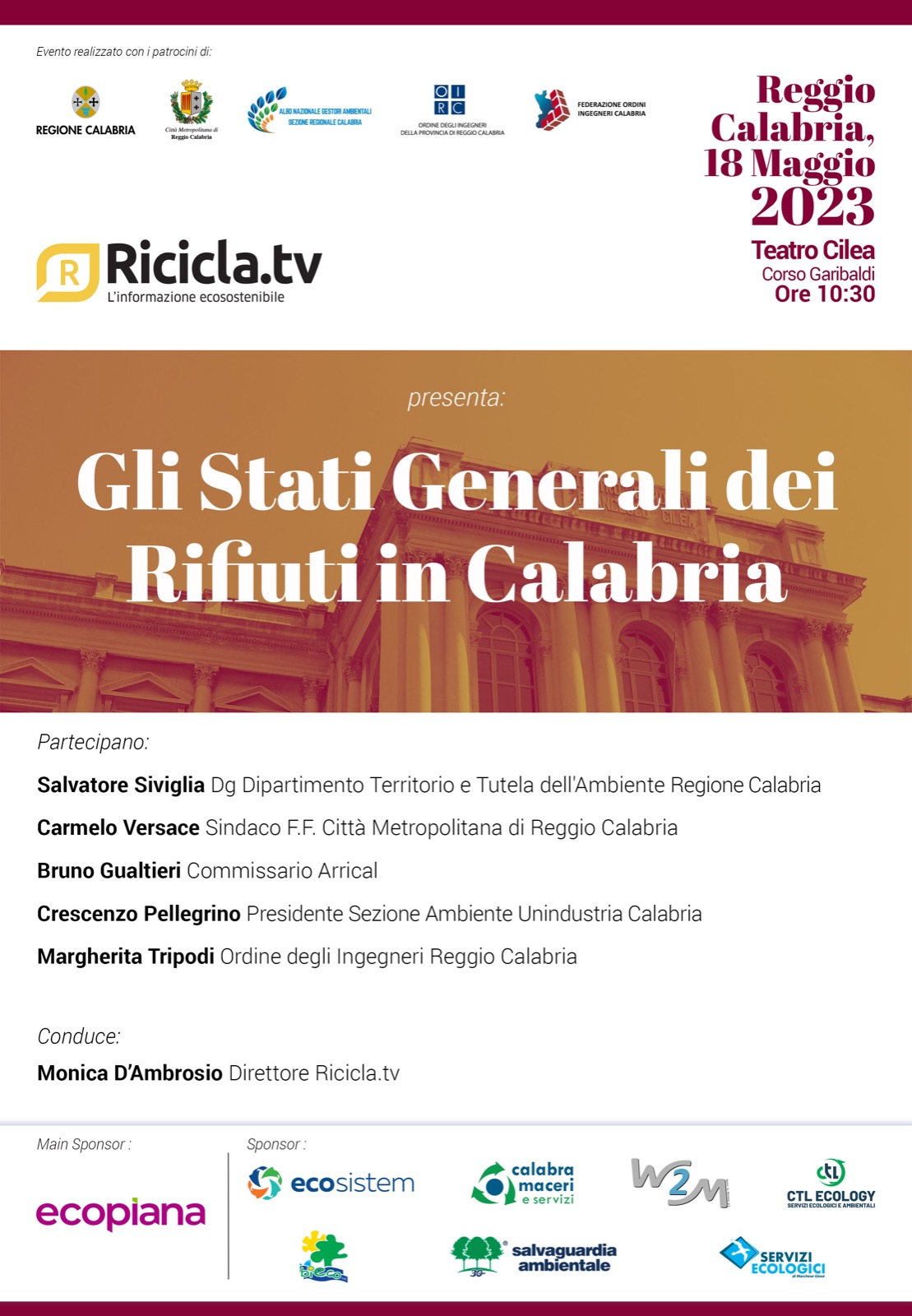 Il 18 maggio gli Stati Generali dei Rifiuti a Reggio Calabria