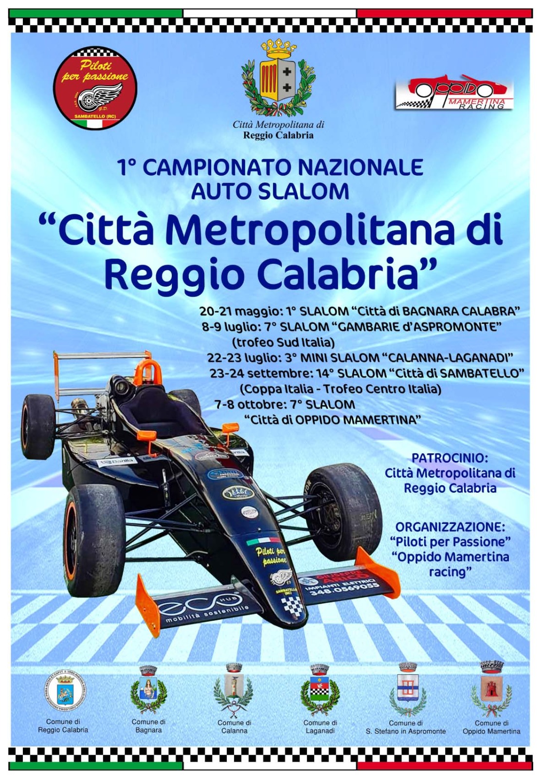 Al via il primo Campionato nazionale Auto Slalom “Città Metropolitana di Reggio Calabria”