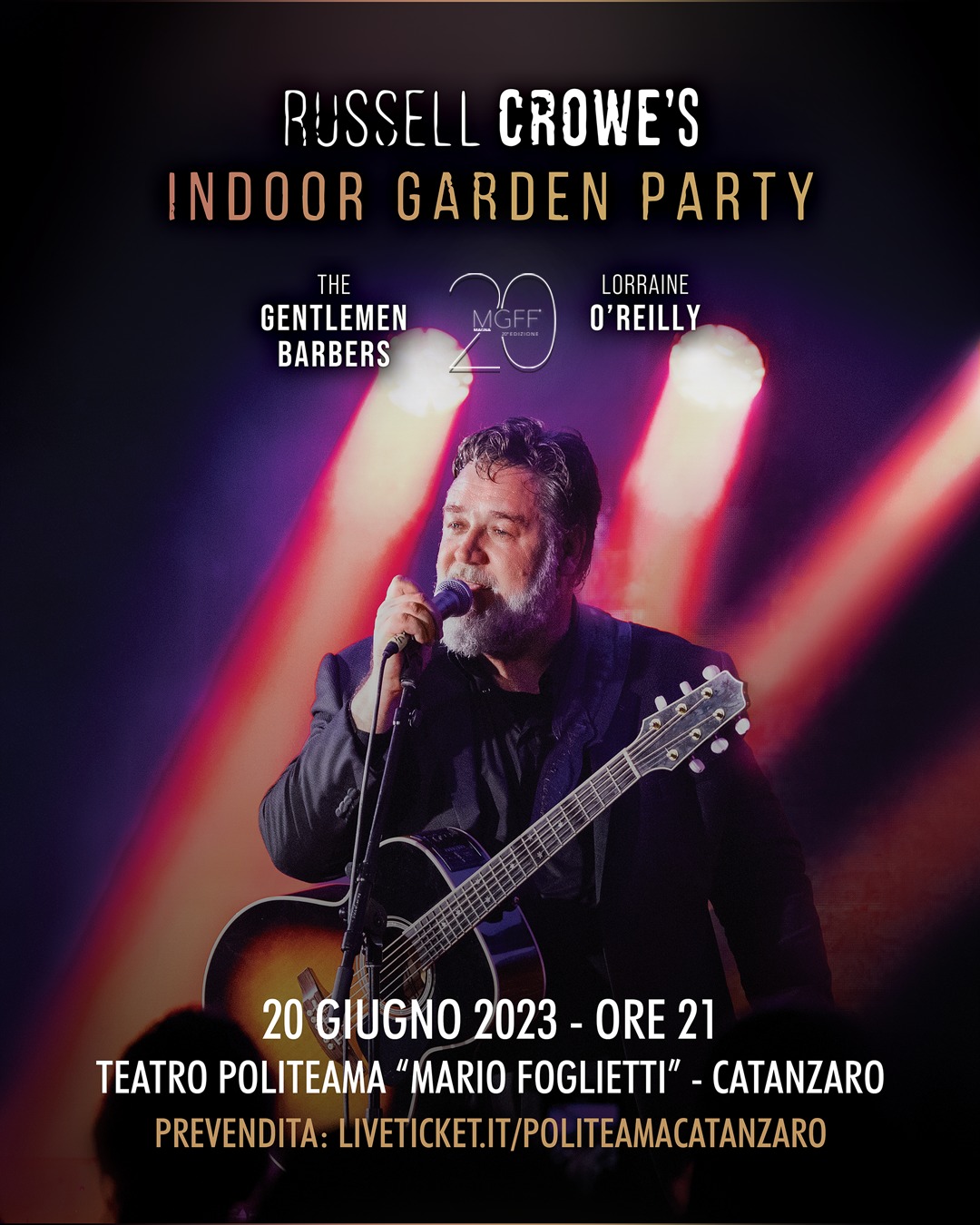 Russel Crowe in concerto a Catanzaro, le info
