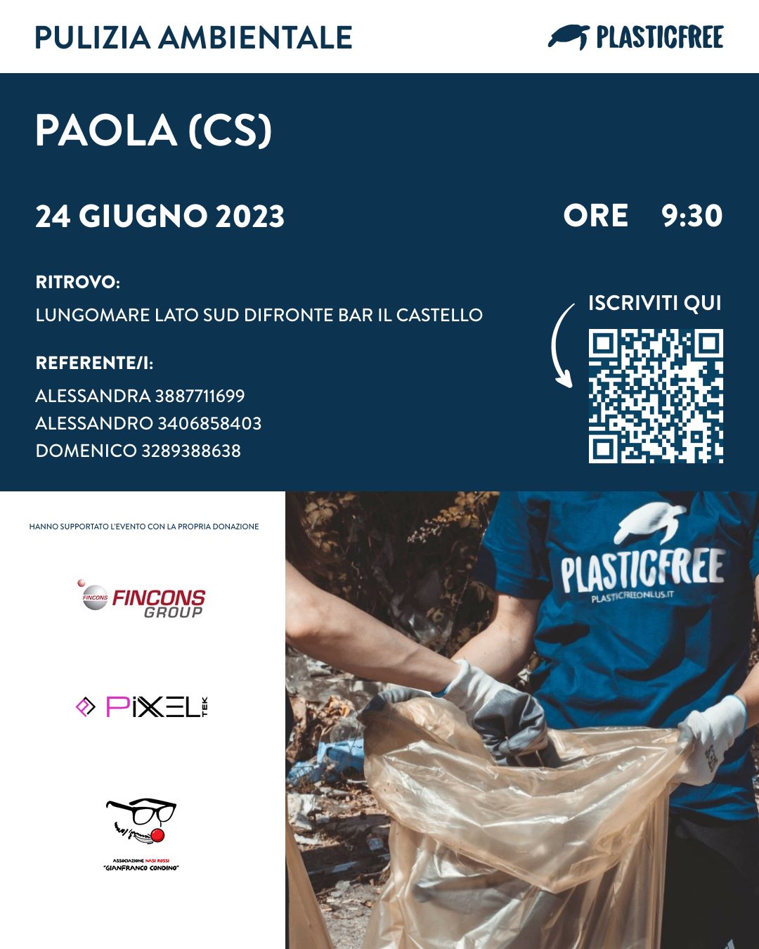 Plastic Free Calabria: sabato 24 giugno la giornata di clean up sulla spiaggia di Paola