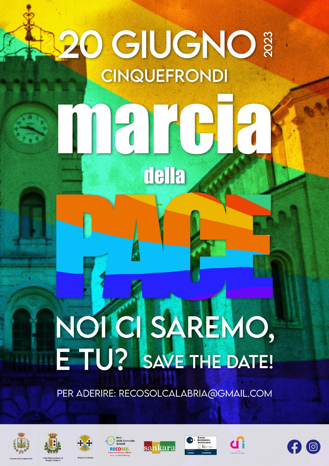 I volontari dei Servizi Civili in Calabria presenti alla marcia della Pace di Cinquefrondi