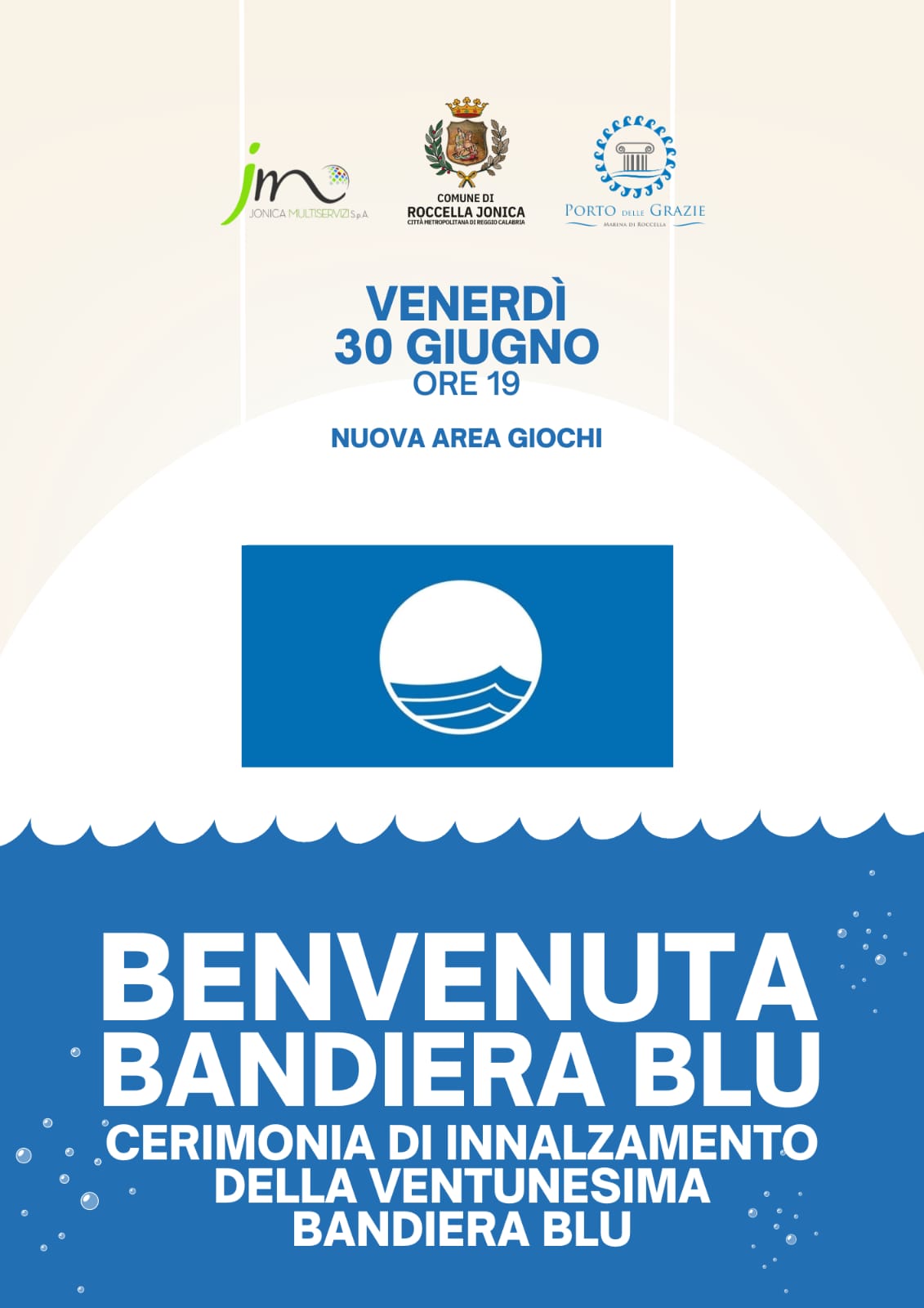 Roccella Jonica: il 30 giugno sarà accolta e issata la Bandiera Blu 2023