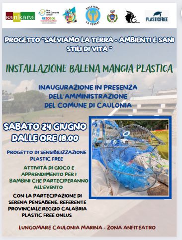 Donazione al Comune di Caulonia dell’opera “Balena mangia plastica”