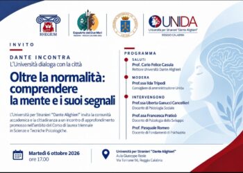 UNIDA: L’ATENEO REGGINO APRE IL DIBATTITO SULLA SALUTE MENTALE CON “DANTE INCONTRA”